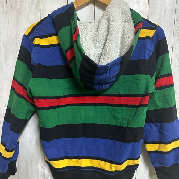 Polo by Ralph Lauren Kids Multicolor Striped Hoodie Size L (14-16) - Picture 3 of 6